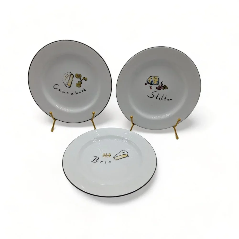 Pottery Barn Cheese Appetizer Salad Cocktail Plates set of 3  charcuterie